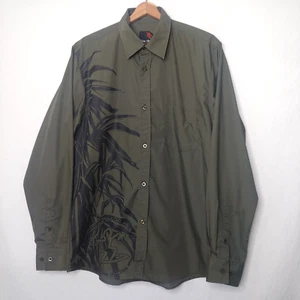 Da Hui Hawaii Shirt Medium Long Sleeve Olive Black Aloha North Shore Oahu Surf - Picture 1 of 9