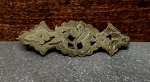 Antique Sterling Silver Brooch 1900' Butterfly And Flowers M&J 2.19g - Picture 1 of 9