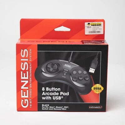Retro-Bit Officially Licensed Sega Genesis USB Controller Arcade 8-Button Pad - Image 1 of 4
