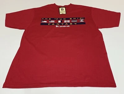 Camiseta Carnival Fantasy The Fun Ship roja gráfica talla L banderas crucero nueva con etiquetas Foto 1 de 4
