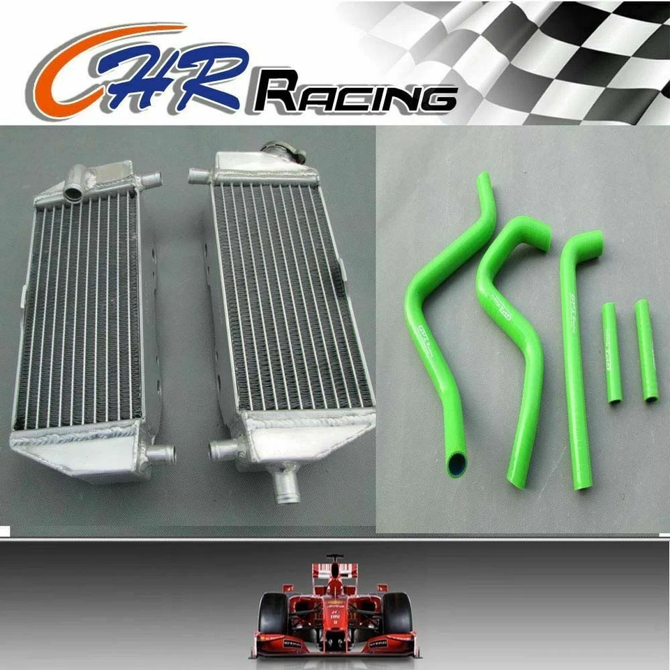 Aluminum Radiator + Hose For 1994-2002 Kawasaki KX125 KX250 95 96 97 98 99 01 02 - Image 1 of 4