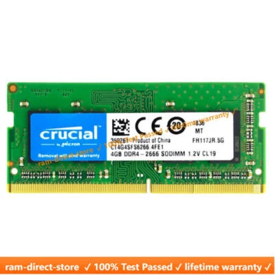 CRUCIAL 4GB DDR4 2666 PC4-21300 Laptop 260-Pin SODIMM Notebook Memory RAM 4G - Image 1 of 4