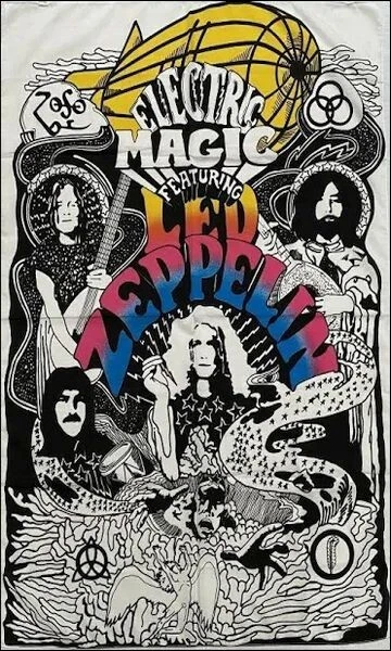 RARE LED ZEPPELIN ELECTRIC MAGIC 5X3 Ft Vertical Fabric Poster Album Banner Flag - Image 1 of 3