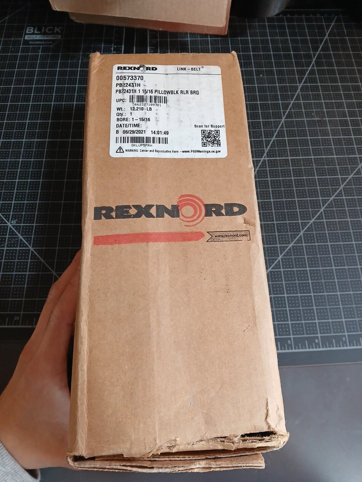 CINTURÓN DE ENLACE REXNORD PB22431H Bloque de almohada Rodamiento de rodillos 1-15/16 pulgadas Diámetro Foto 1 de 1