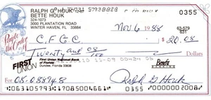Lot of 5 - Ralph Houk Signed Bank Check or Cut Died 2010 Yankees 6x World Series - Bild 1 von 6