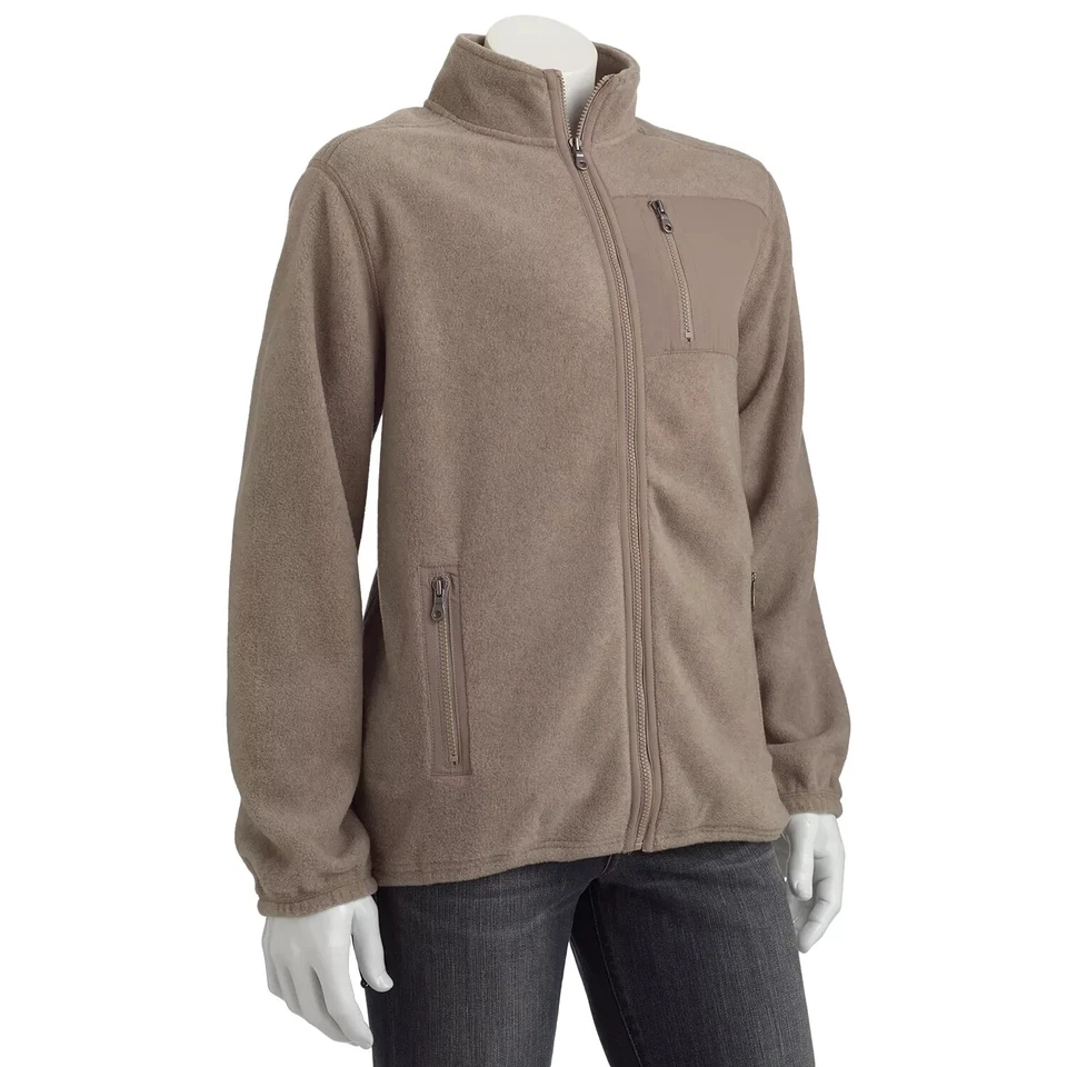 Nueva chaqueta tejida de vellón cepillado ártico con cremallera completa Croft & Barrow para hombre, beige XXL Foto 1 de 1