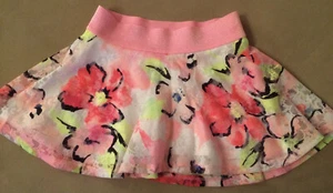 Justice Girl Floral Lace Skirt Skort Lined Built-in Shorts Elastic Shimmer Waist - Picture 1 of 12