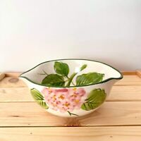 Bassano Ceramic Bowl Dish 18 cm Hydrangea Motif From Italy New handgemal