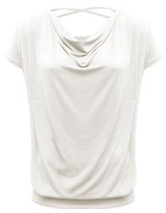 Yoga-Shirt Flowing Batwing "Ala"  Ivory Weiß von Yogistar - Bild 1 von 2