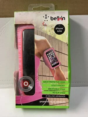 📌 Brazalete Belkin Sport Fit Plus para iPhone 6 - Rosa y Gris Foto 1 de 2