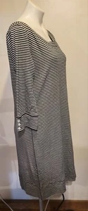 Banana Republic Size Large Striped Knit Tunic Dress Black And White Coastal New - Picture 1 of 10