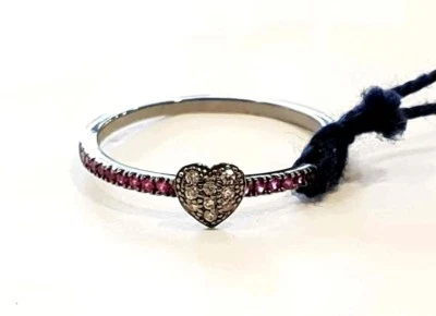 Anello Marcello Pane con Cuore e zirconi ROSSI - BIANCHI in Argento925 AN925 002 - Immagine 1 di 4