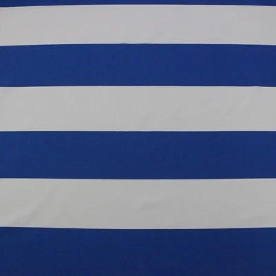 PREMIER PRINTS CABANA COBALT BLUE RAILROADED STRIPE COTTON FABRIC BY YARD 54"W - Image 1 of 4