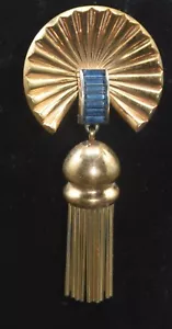 KREISLER ART DECO ABANICO CON BORLAS PEDRERÍA AZUL CLIP DE PIEL PIEZA DE LIBRO AÑOS 40 - Imagen 1 de 10