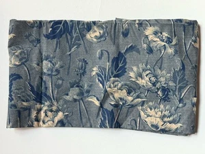 NEW! RARE *RALPH Lauren *TWIN FLAT SHEET Donovan FLORAL Blue Cream FLOWERS - Picture 1 of 9