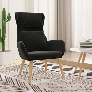 vidaXL Sillón de relax de terciopelo negro - Imagen 1 de 8