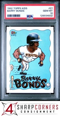 Topps Kids #21 Barry Bonds Pirates 1992 PSA 10 Foto 1 de 3