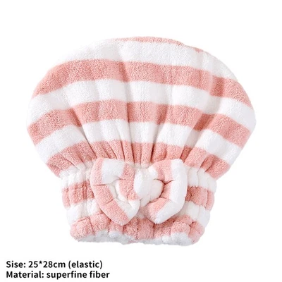 Toalla de cabello súper absorbente envoltura microfibra toalla de secado de cabello tapa para cabello húmedo OY Foto 1 de 4