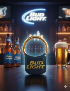 Portachiavi Bud Light portachiavi portachiavi tono oro e blu anheuser-busch - Foto 1 di 5