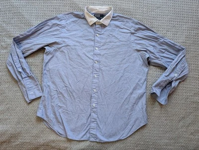 Camisa Polo Ralph Lauren Para Hombres 17/35 Azul Cuello en Contraste Puño Francés Estate Foto 1 de 4