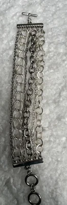 Pulsera Premier Designs Joyería 7.25 - 8" 6 Hilos Cadena Eslabón Ancho Costero Foto 1 de 3