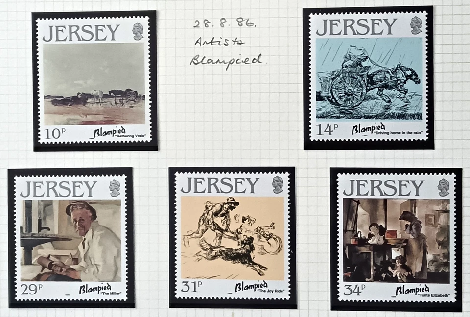 Jersey 1985 300º Nacimiento Centenario de Edmund Blampied (Artista) conjunto sin montar como nuevo Foto 1 de 1