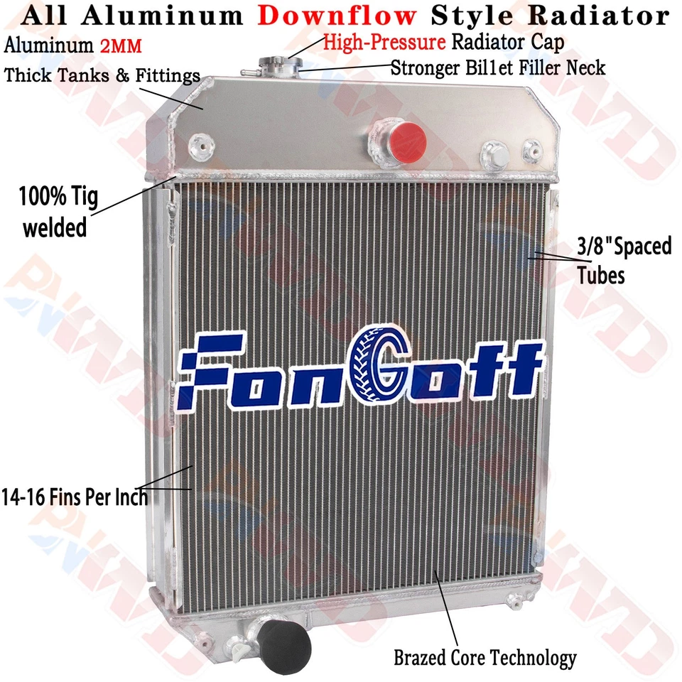 Aluminum 6 Row Radiator Fit Perkins 1006-6T Stationary #2485B283 FONGOFF US