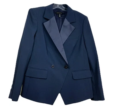 44 Escada Azul Marino Noche Le Fumar Esmoquin Cóctel Chaqueta Fiesta Vacaciones Foto 1 de 4