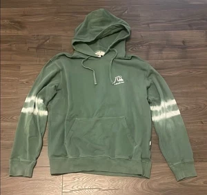 Men’s Quiksilver Green Hoodie w/ White Tie Dye Detail, Size Large - Picture 1 of 6
