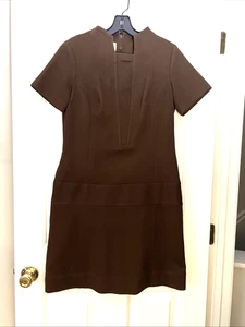 VINTAGE BURT STANLEY CALIFORNIA BROWN KNIT DRESS size S/M - Picture 1 of 8