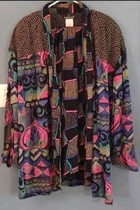 Carole Little De colección. Conjunto/traje de 2 piezas Wild Funky estampado artístico talla 14 - Imagen 1 de 4