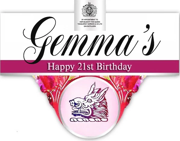 PERSONALISED GORDONS PINK GIN BOTTLE LABEL - PARTY / BIRTHDAY / WEDDING OCCASION - Image 1 of 1