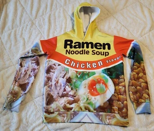 Ramen Noodle Soup Chicken Hoodie Pullover All over Print Graphic Youth medium - Picture 1 of 10