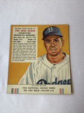 Vtg 1953 Red Man All Stars Pee Wee Reese Tobacco Card Brooklyn Dodgers NL#10 ^