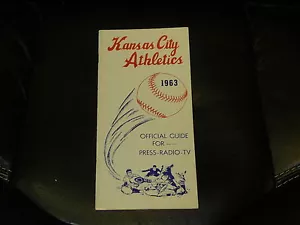 VINTAGE 1963 KANSAS CITY A'S BASEBALL MEDIA GUIDE EX-MINT - Picture 1 of 2