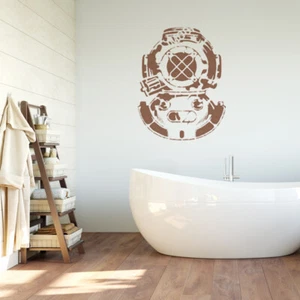 Natación Casco Estilo Vintage Plantilla Náutico Pared Arte Pintura Plantilla - Imagen 1 de 8