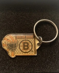 Vintage Boston Bruins Logo Acrylic Goalie Mask NHL Keychain *Signed Wincraft* - Picture 1 of 4