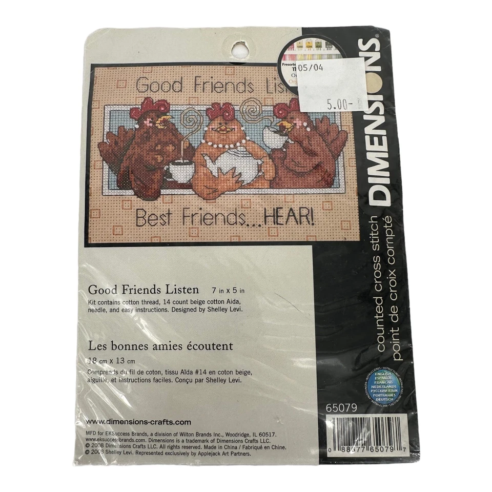 Dimensions Cross Stitch Kit - Good Friends Listen 65079 Hens 7x5