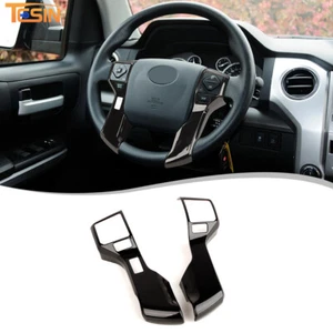 2x Black Interior Steering Wheel Switch Button Panel Cover Trim For 4runner 10+ - Foto 1 di 8