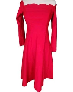 Belle Poque Dress Womens Medium Betty Boop Red Scalloped Off Shoulder Rockabilly - Picture 1 of 10