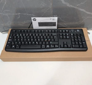 Logitech K120 Wired Keyboard, USB Plug-and-Play, QWERT Danish Finish - Black - Picture 1 of 8