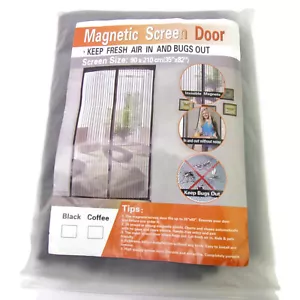 Magzo 35" x 82" Black Mesh Magnetic Screen Door ~ New In Package ~ - Picture 1 of 7