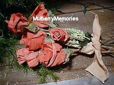 PATTERN! Prim Long Stemmed Fabric Roses NO SEW Wreath accessory