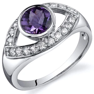 Captivating Curves 0.75 cts Amethyst Ring Sterling Silver - Picture 1 of 3