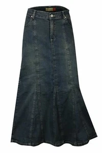 Clove Jeans Denim Maxi Skirts for Women's- Long Ankle Length Maxi Skirts- Blue - Picture 1 of 8