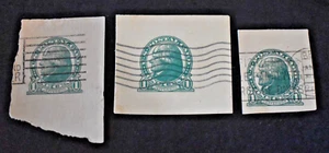 3 1914 - U.S. Postcard Sc# UX27 1 Cent Jefferson Postcard Cuts  - Used - Picture 1 of 2