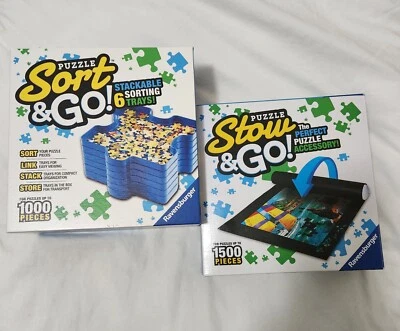 2 个 Ravensburger Sort & Go 托盘 + Stow & Go 垫拼图配件新品 — 第 1/4 张图片