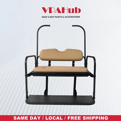 Carro de golf VPAHub EZGO TXT asiento trasero plegable abatible, cojines bronceados, se adapta a modelos 1995+ Foto 1 de 4