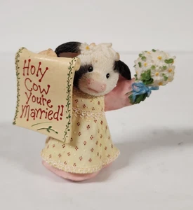 Mary's Moo Moos Cow Holy Cow You're Married Wedding # 726184 Enesco 2000 - Picture 1 of 11