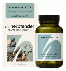 Herbtender CALM & COLLECTED Ashwagandha + Lion's Mane Vegan Capsules - Picture 1 of 5